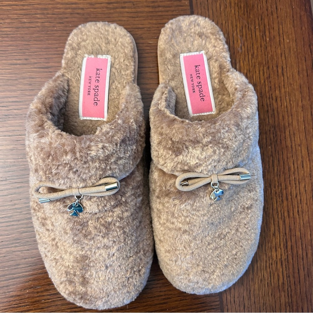 EUC Kate Spade slippers in light brown - size 10 like new ! EUC